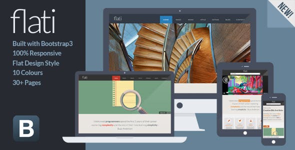 Detail Template Html Flat Design Nomer 27