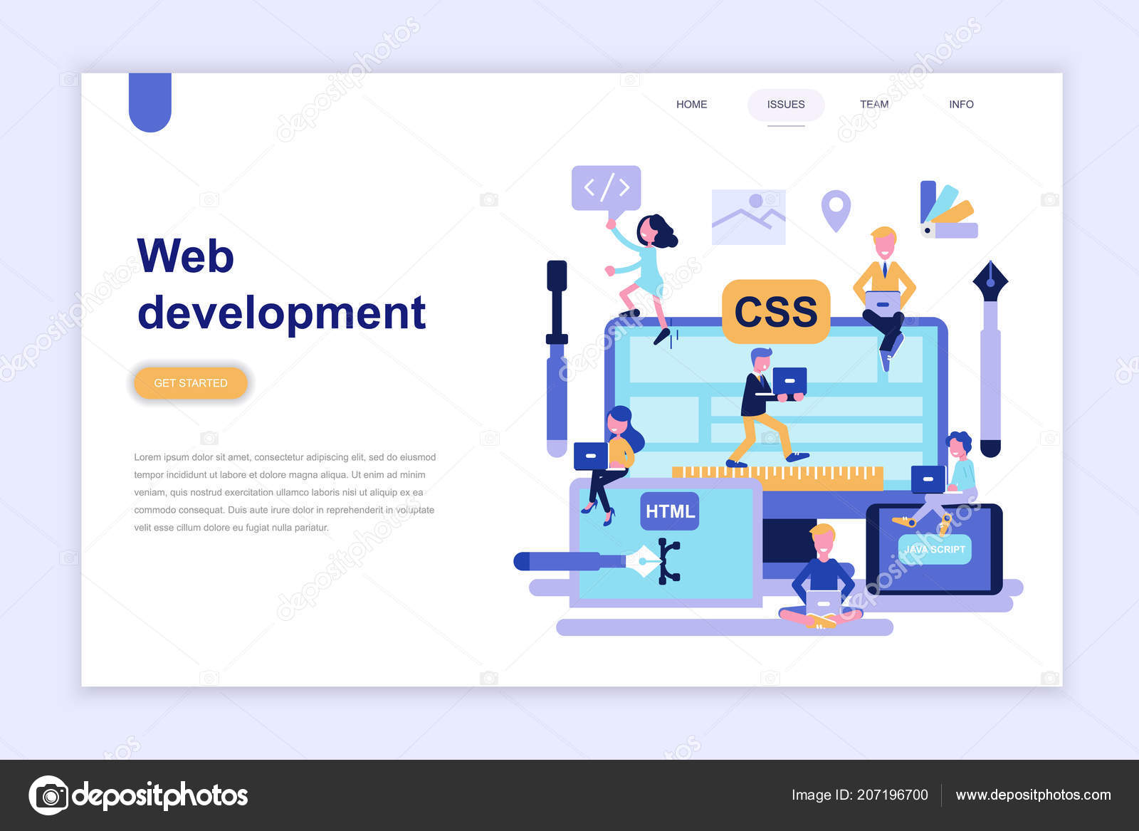 Detail Template Html Flat Design Nomer 34