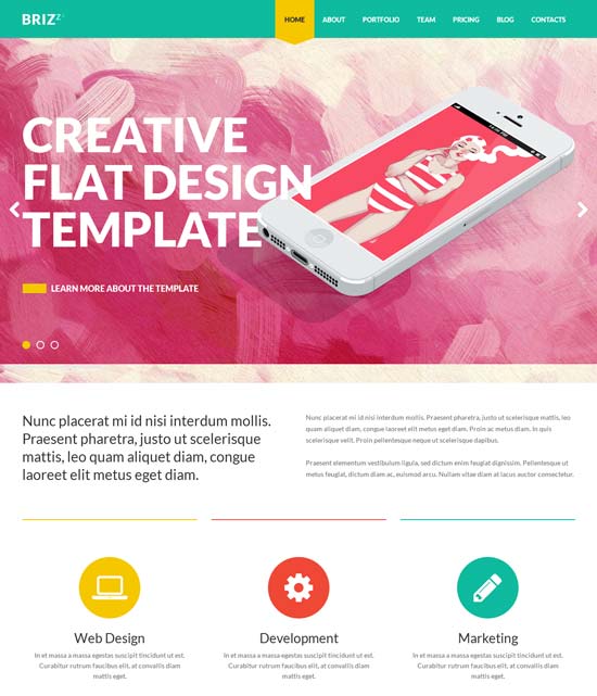 Detail Template Html Flat Design Nomer 52