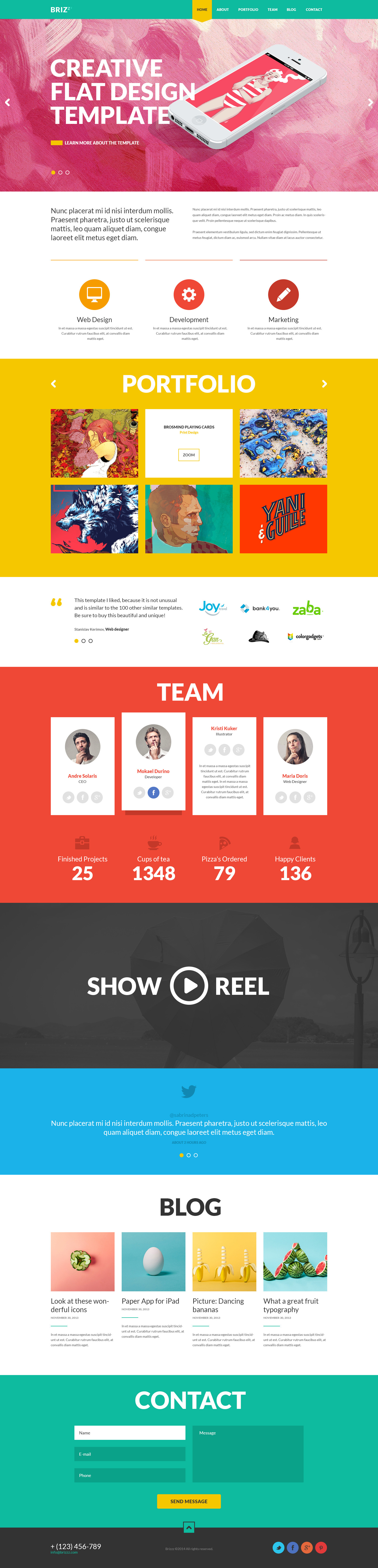 Detail Template Html Flat Design Nomer 9