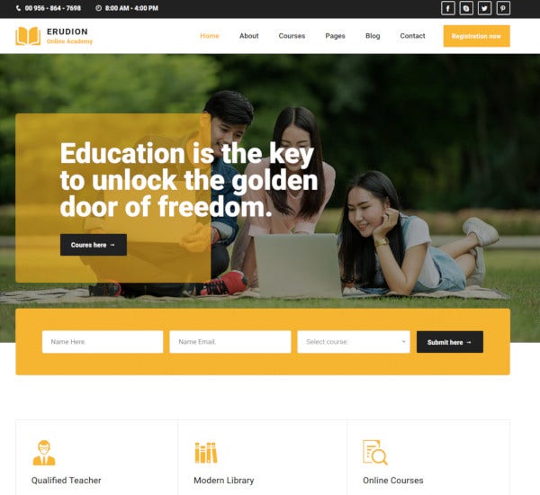 Detail Template Html5 Education Nomer 21