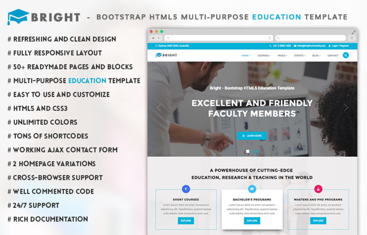 Detail Template Html5 Education Nomer 50