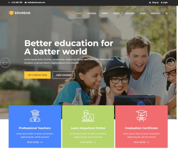 Detail Template Html5 Education Nomer 6