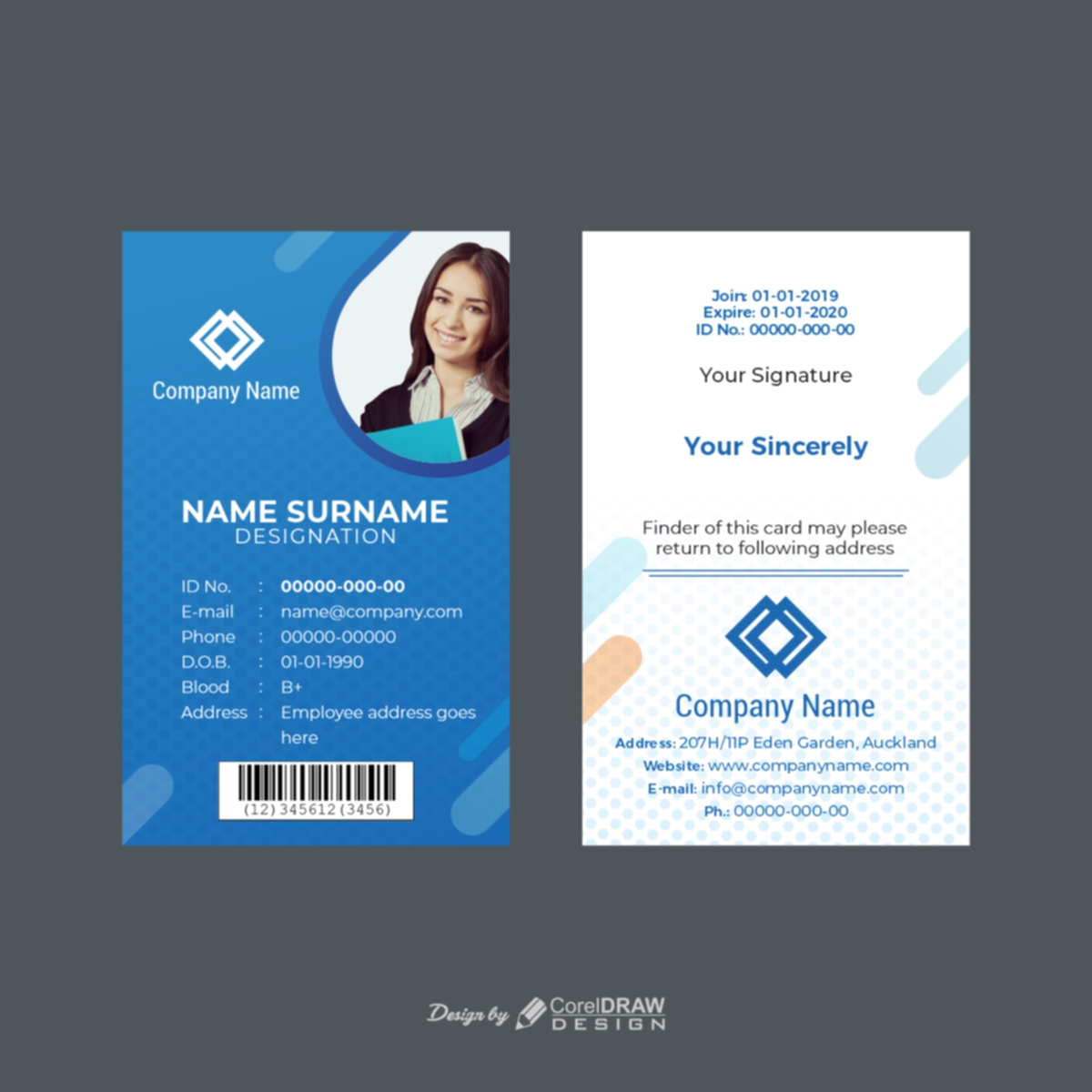 Detail Template Id Card Corel Nomer 2