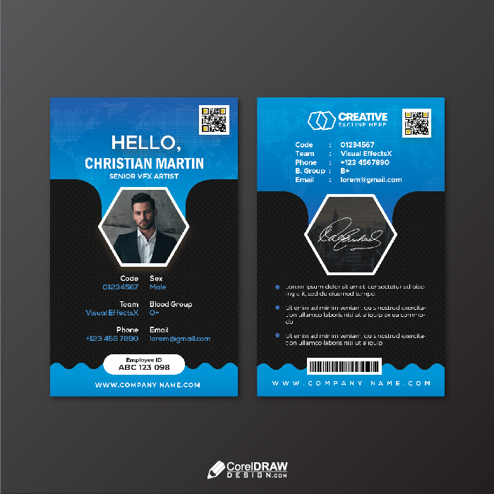 Detail Template Id Card Corel Nomer 14