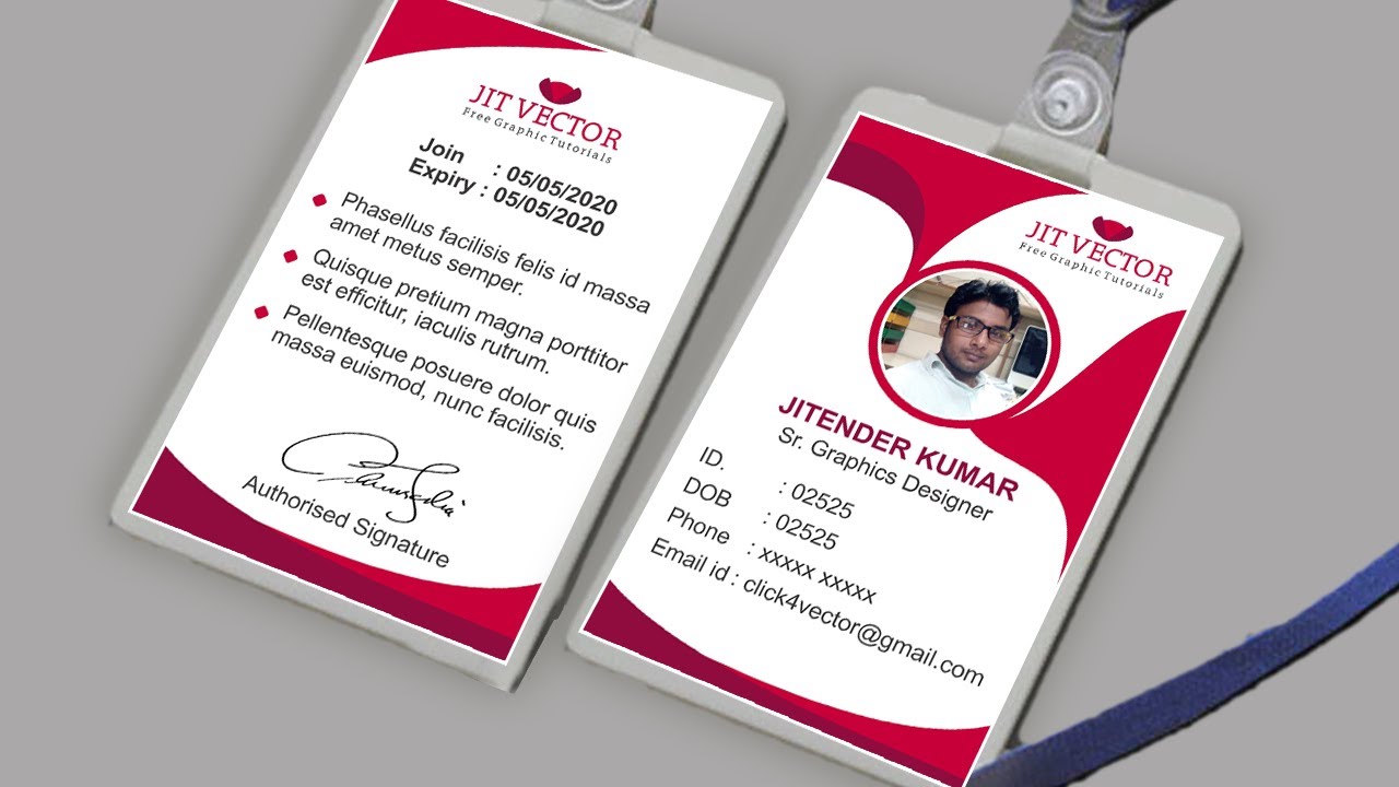 Detail Template Id Card Corel Nomer 3