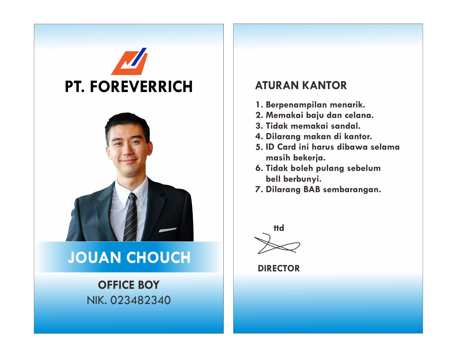 Detail Template Id Card Corel Nomer 35