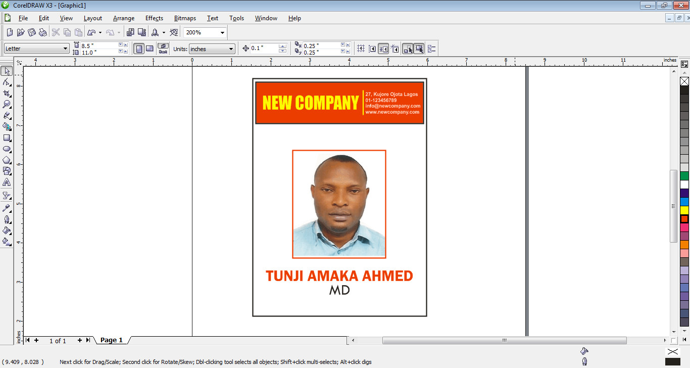 Detail Template Id Card Corel Nomer 38