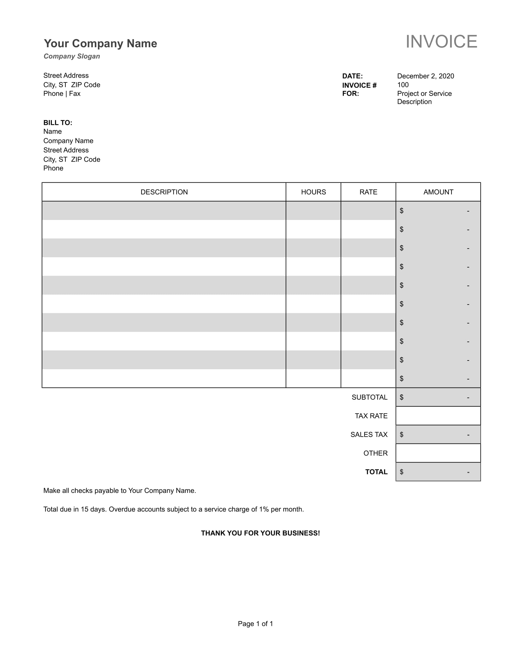 Detail Template Invoice Excel Gratis Nomer 51