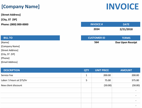 Detail Template Invoice Excel Gratis Nomer 6