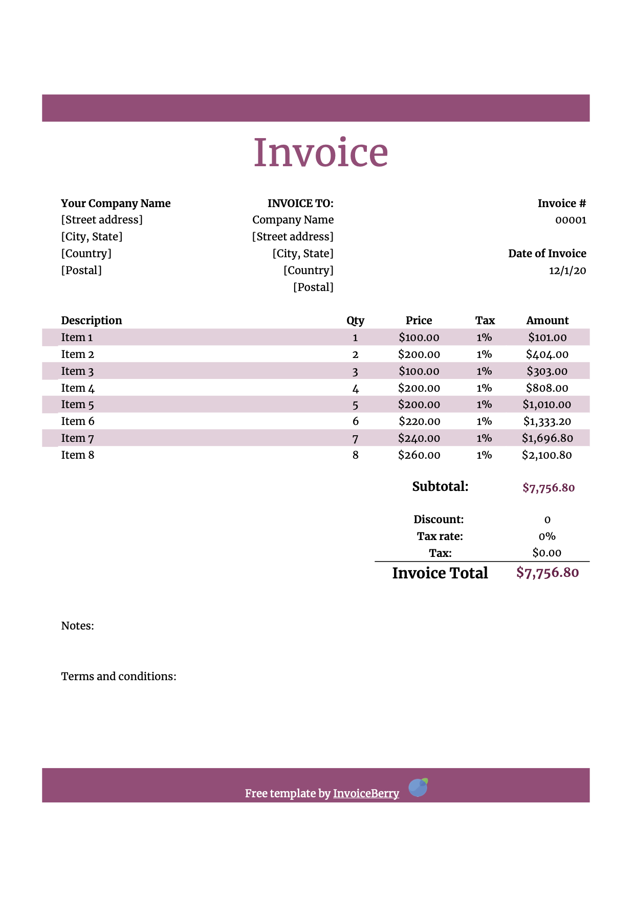 Detail Template Invoice Gratis Nomer 42