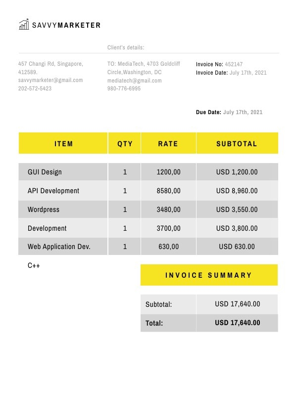 Detail Template Invoice Online Nomer 23