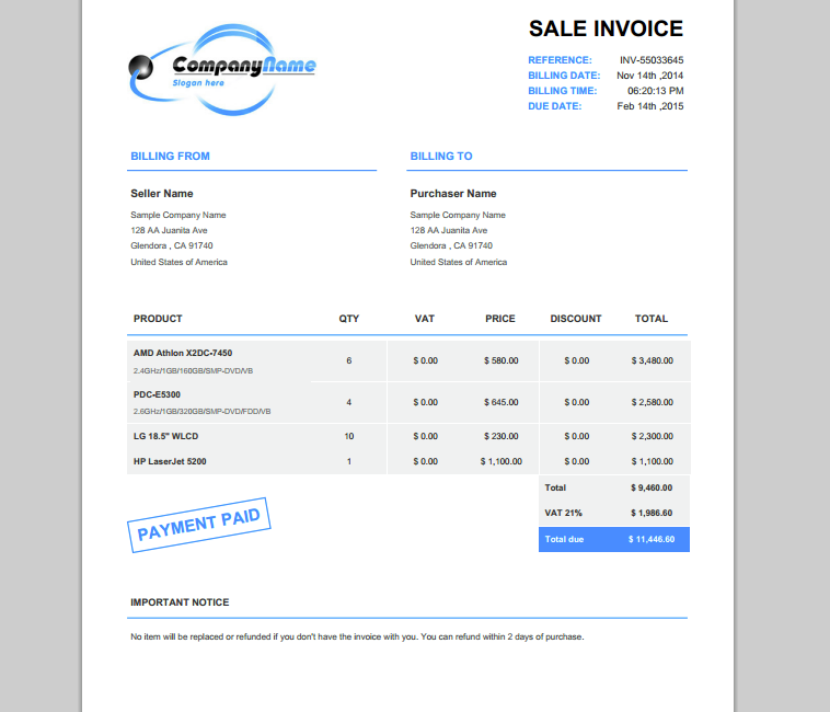 Detail Template Invoice Php Nomer 2