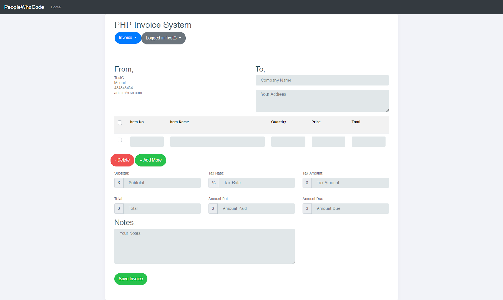 Detail Template Invoice Php Nomer 12