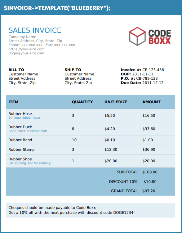 Detail Template Invoice Php Nomer 3