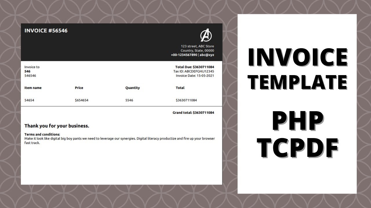 Detail Template Invoice Php Nomer 19