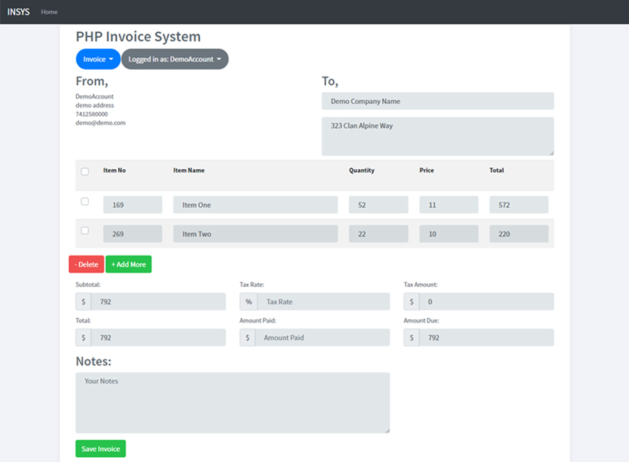 Detail Template Invoice Php Nomer 9