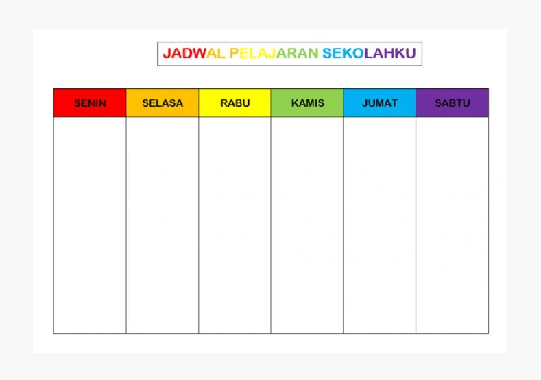 Detail Template Jadwal Pelajaran Siap Pakai Nomer 7