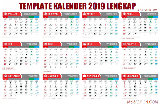 Detail Template Kalender 2019 Psd Gratis Nomer 9