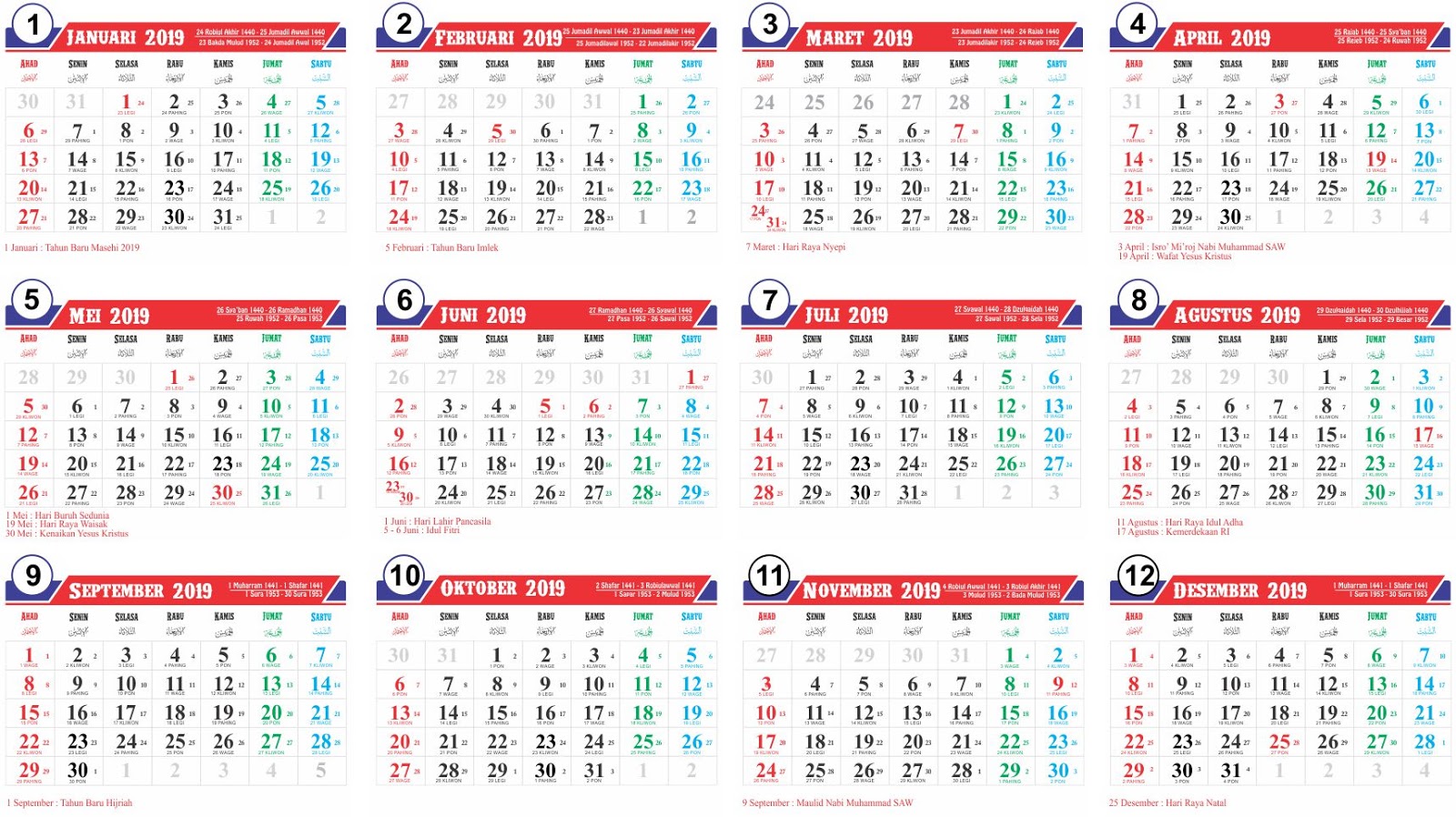 Detail Template Kalender 2019 Psd Gratis Nomer 16