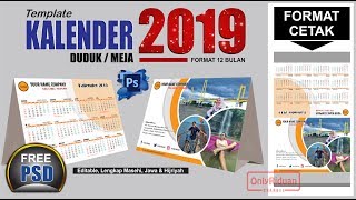 Detail Template Kalender 2019 Psd Gratis Nomer 23