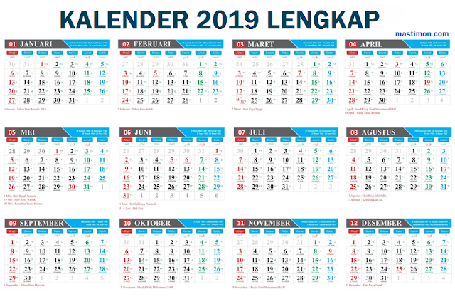 Detail Template Kalender 2019 Psd Gratis Nomer 4