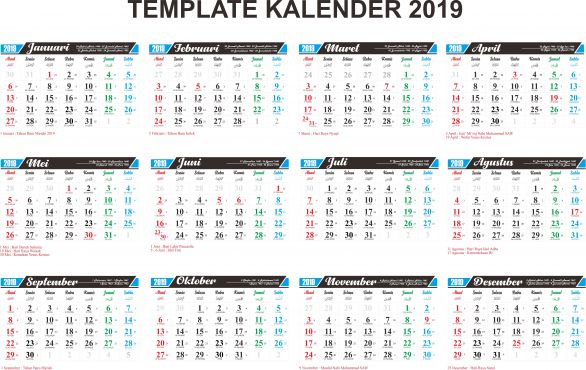 Detail Template Kalender 2019 Psd Gratis Nomer 45