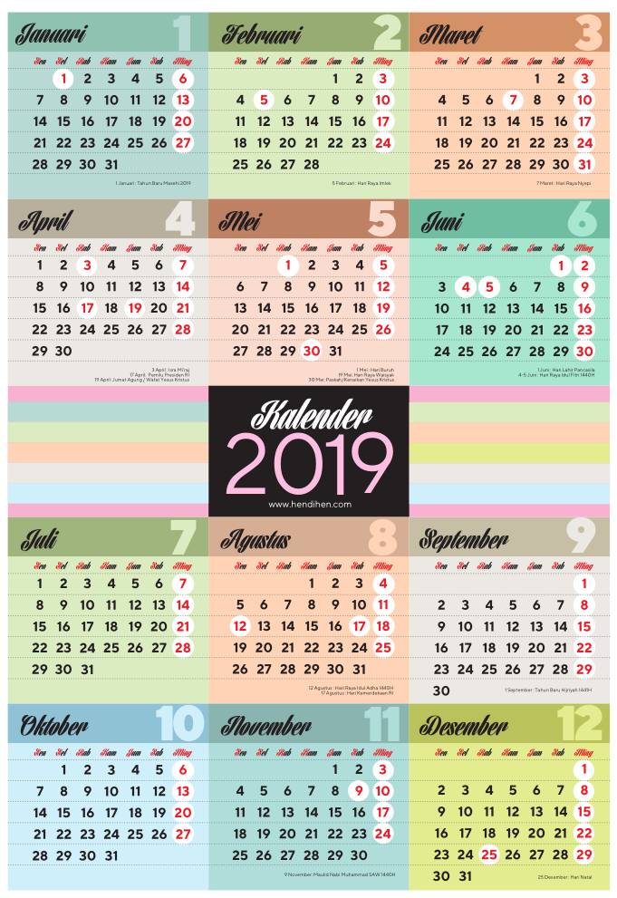 Detail Template Kalender 2019 Psd Gratis Nomer 52
