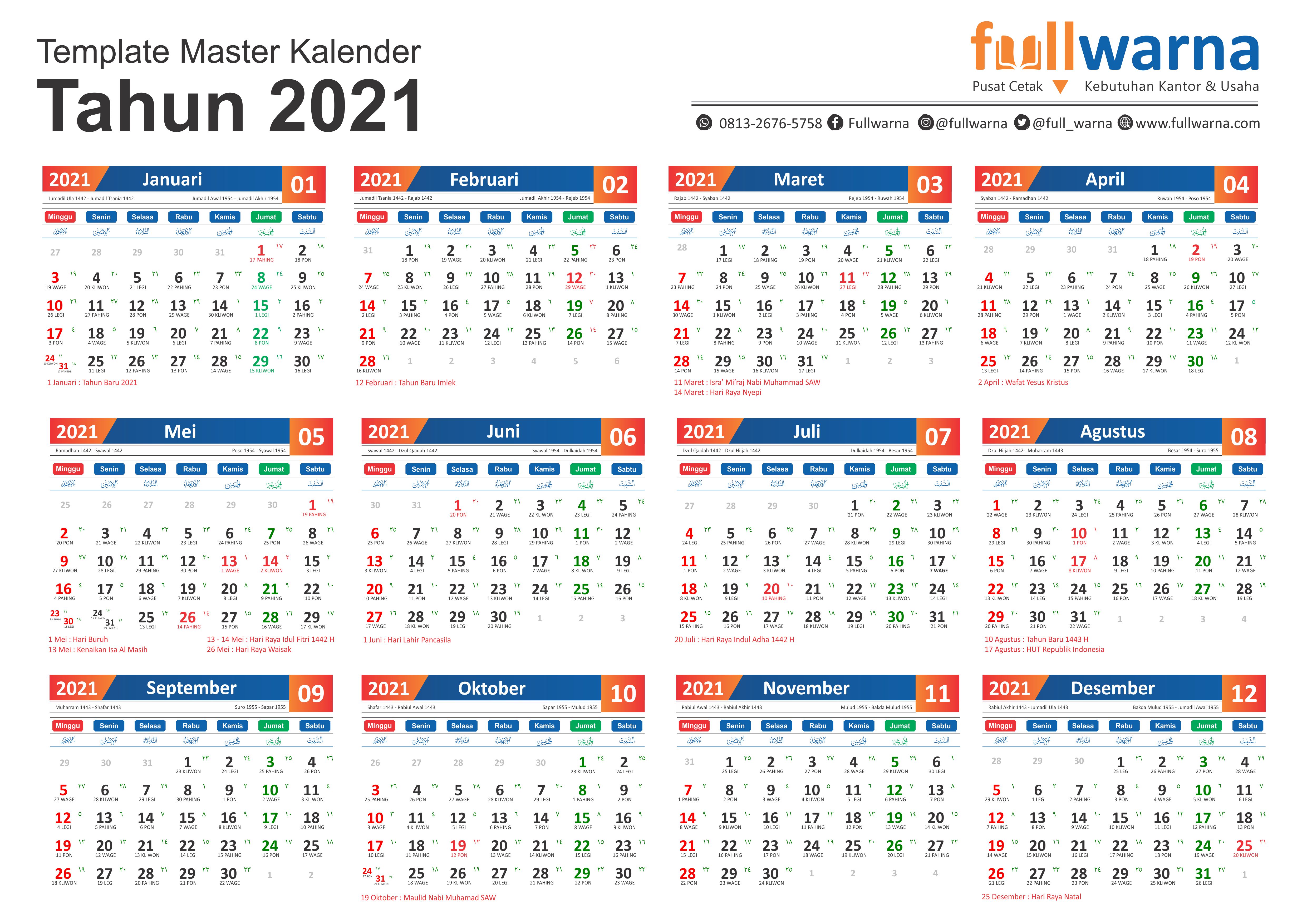 Detail Template Kalender 2021 Nomer 3