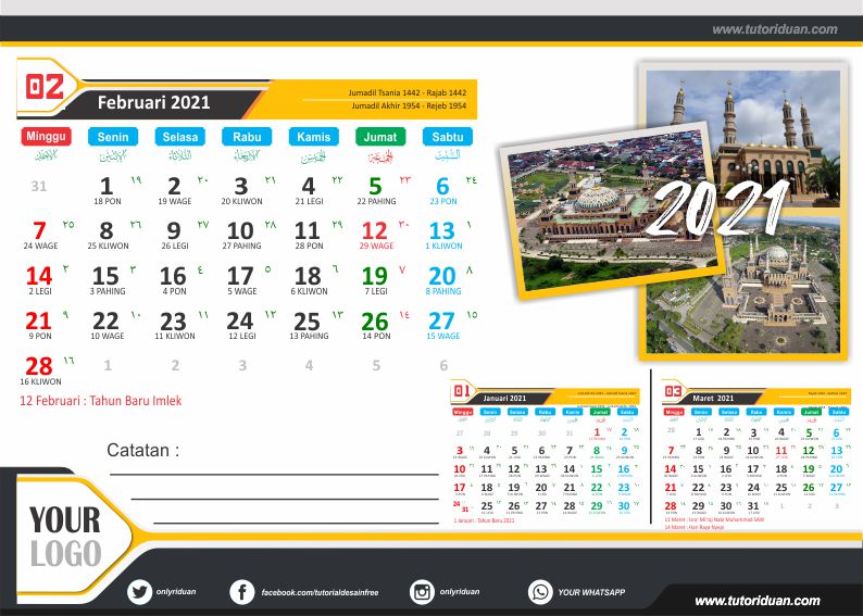 Detail Template Kalender 2021 Cdr Nomer 10