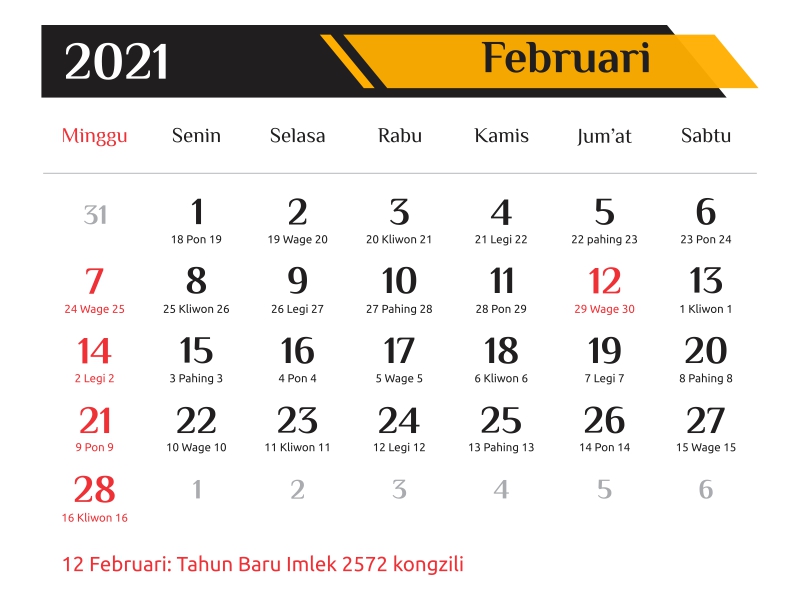 Detail Template Kalender 2021 Cdr Nomer 15