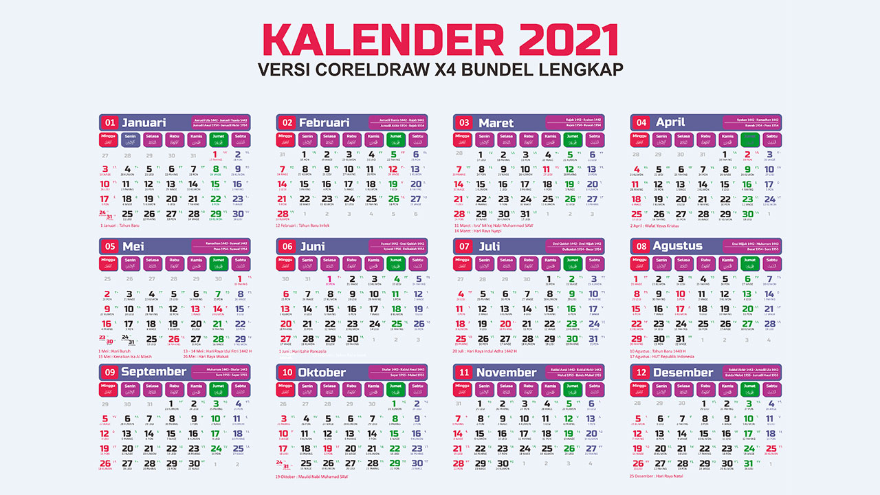 Detail Template Kalender 2021 Cdr Nomer 51