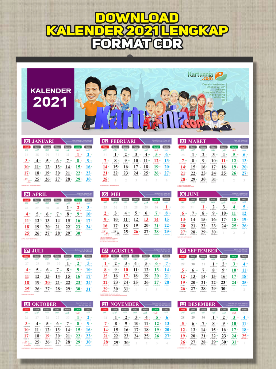 Detail Template Kalender 2021 Cdr Nomer 8