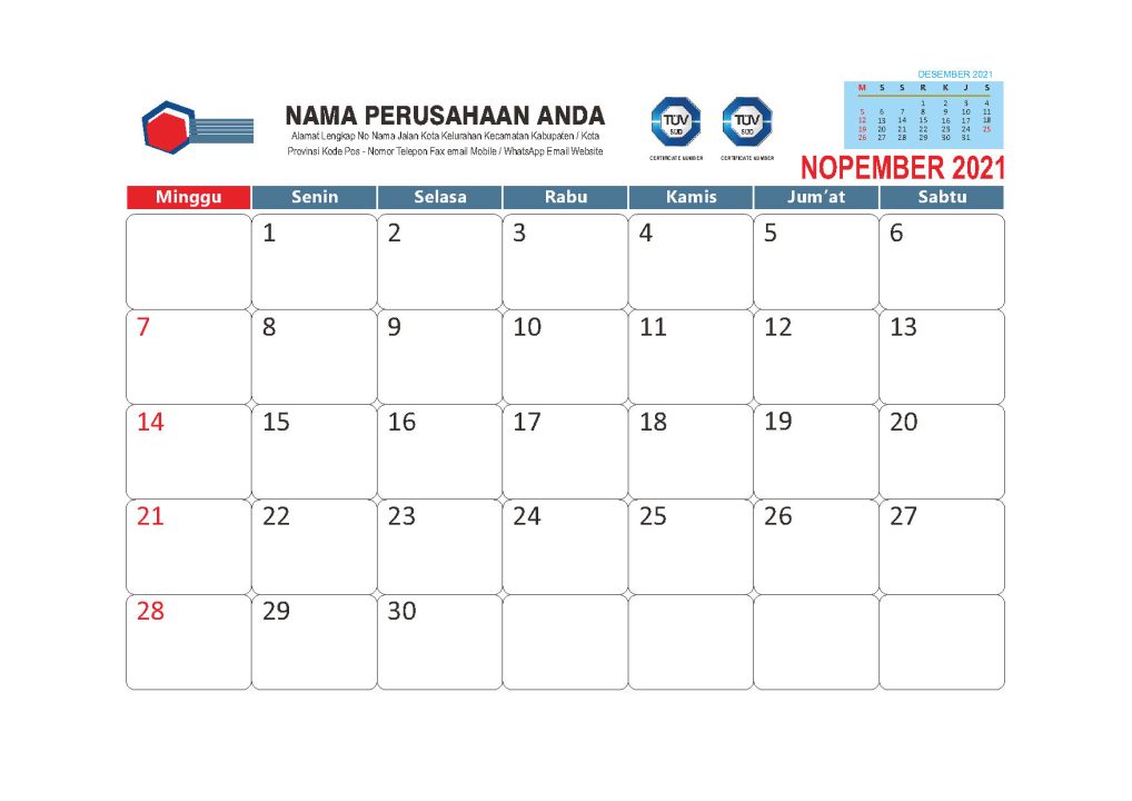 Detail Template Kalender Duduk Nomer 21