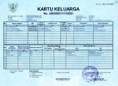 Detail Template Kartu Keluarga Nomer 3