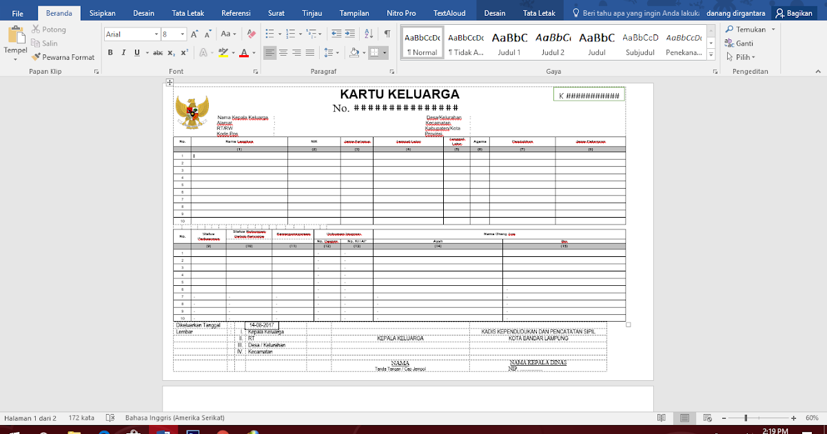 Detail Template Kartu Keluarga Nomer 26