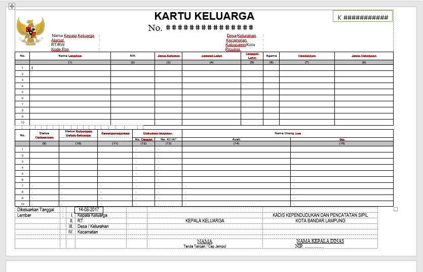 Detail Template Kartu Keluarga Nomer 7