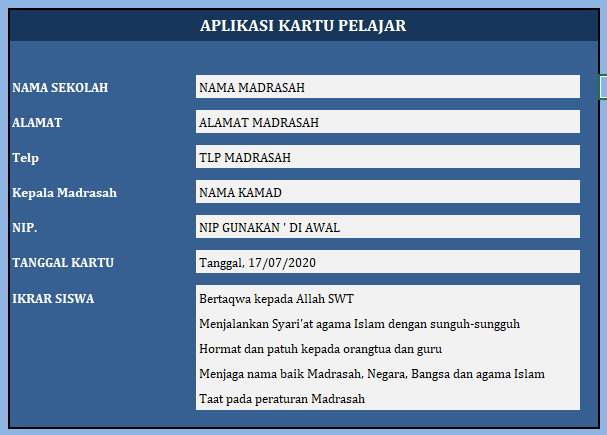 Detail Template Kartu Pelajar Nomer 48