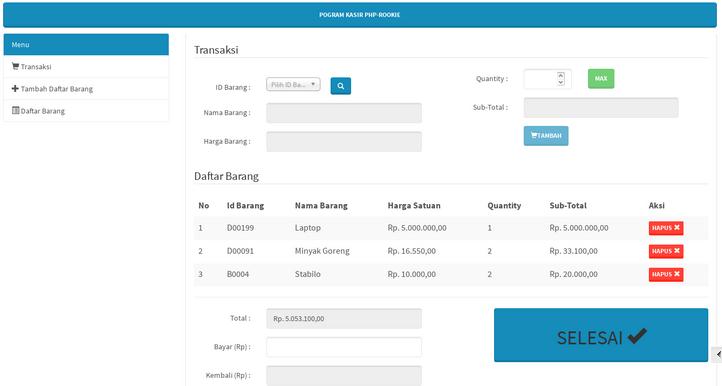 Template Kasir Bootstrap - KibrisPDR