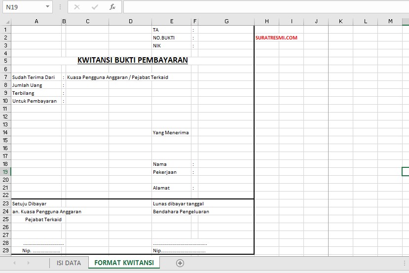 Detail Template Kwitansi Excel Nomer 25