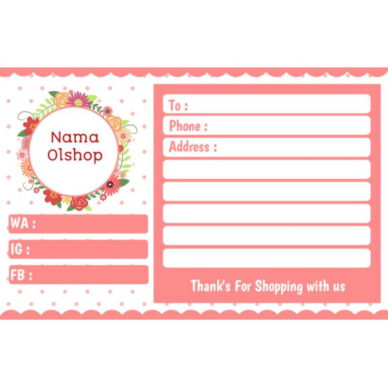 Detail Template Label Pengiriman Online Shop Word Nomer 30