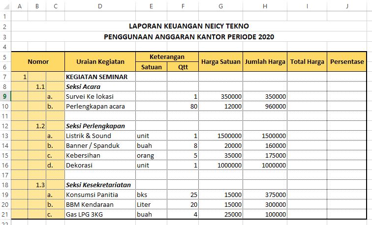 Detail Template Laporan Keuangan Excel Nomer 7