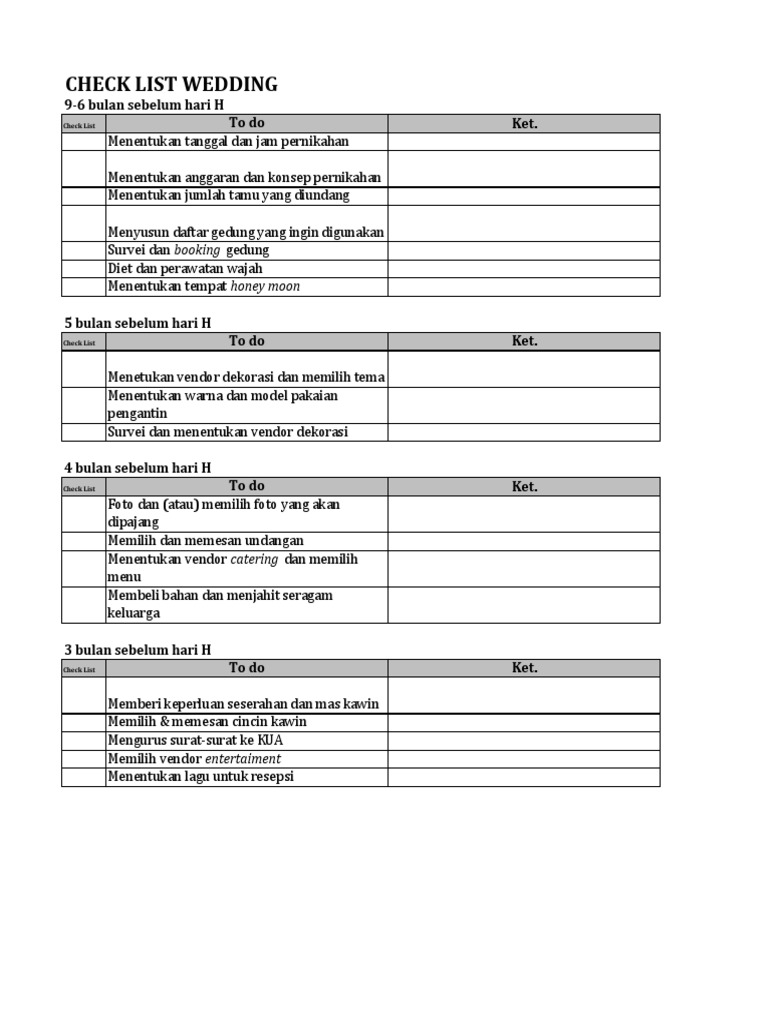 Detail Template List Persiapan Pernikahan Nomer 11