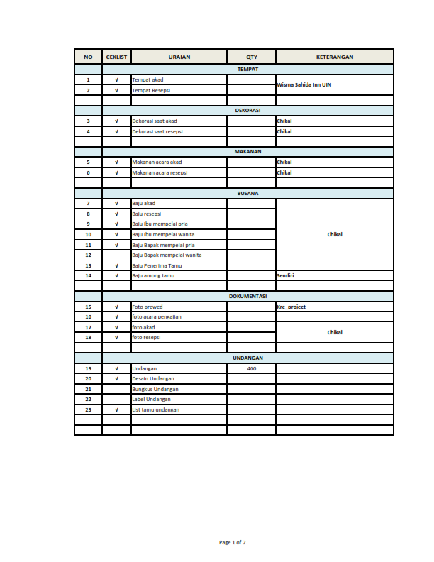 Detail Template List Persiapan Pernikahan Nomer 16