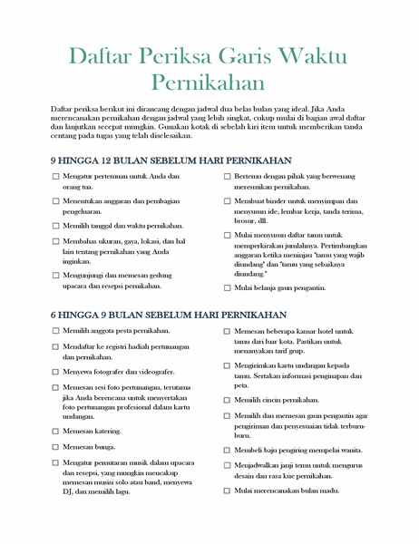 Detail Template List Persiapan Pernikahan Nomer 42