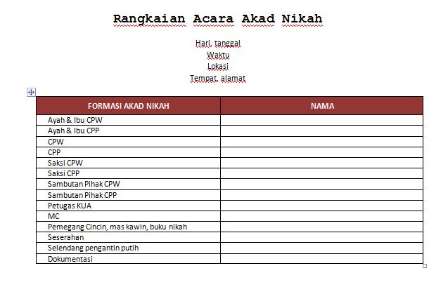 Detail Template List Persiapan Pernikahan Nomer 9