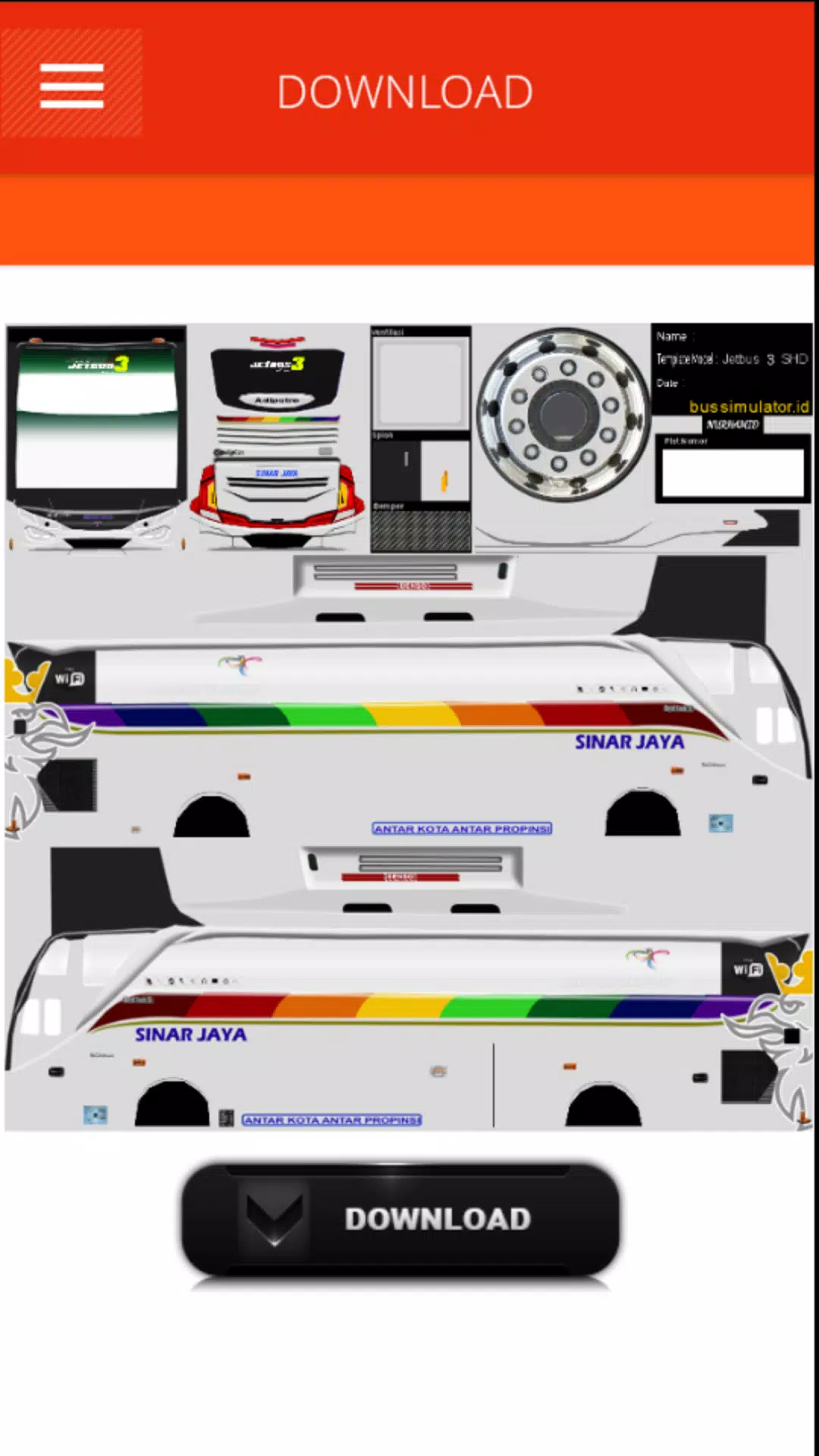 Detail Template Livery Bussid Nomer 45