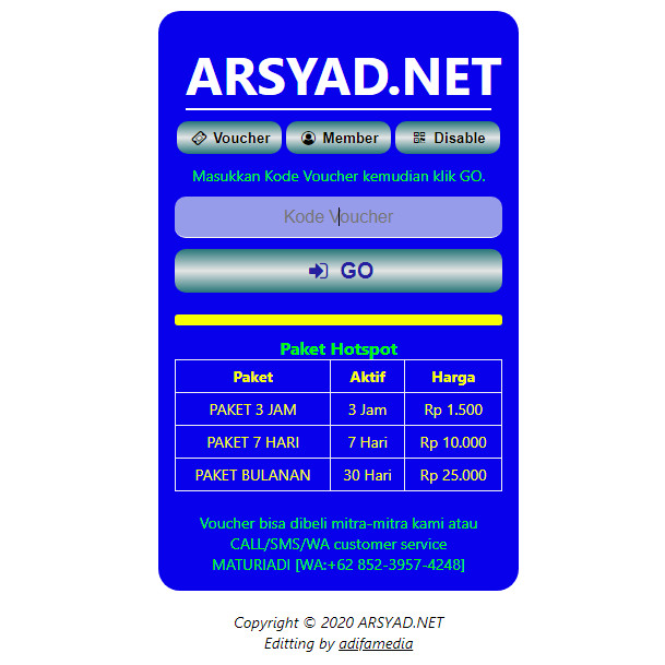 Detail Template Login Mikhmon Nomer 19