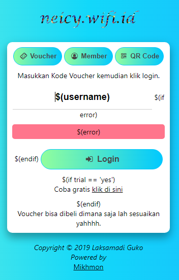 Detail Template Login Mikhmon Nomer 9