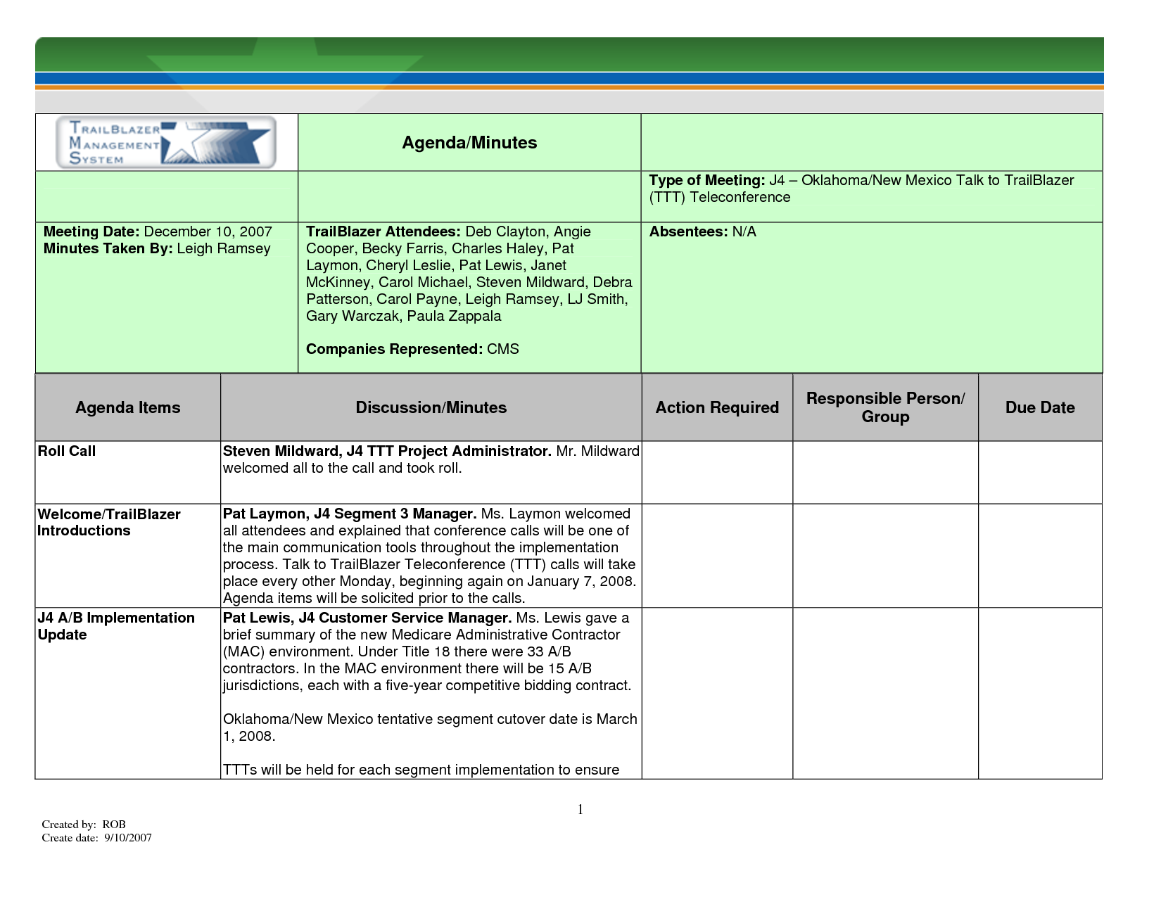 Detail Template Mom Meeting Excel Nomer 12